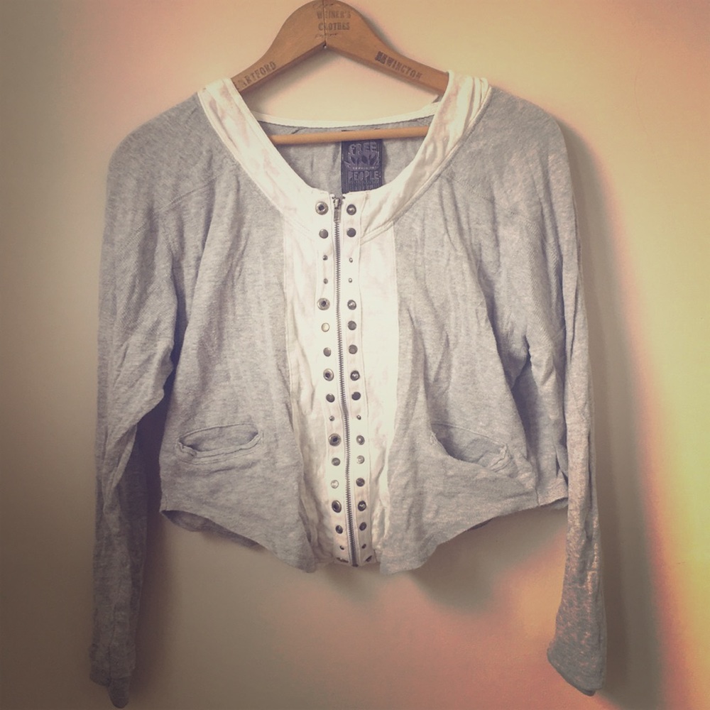 Free people zip up hoodie